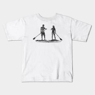 Paddleboard black and white Kids T-Shirt